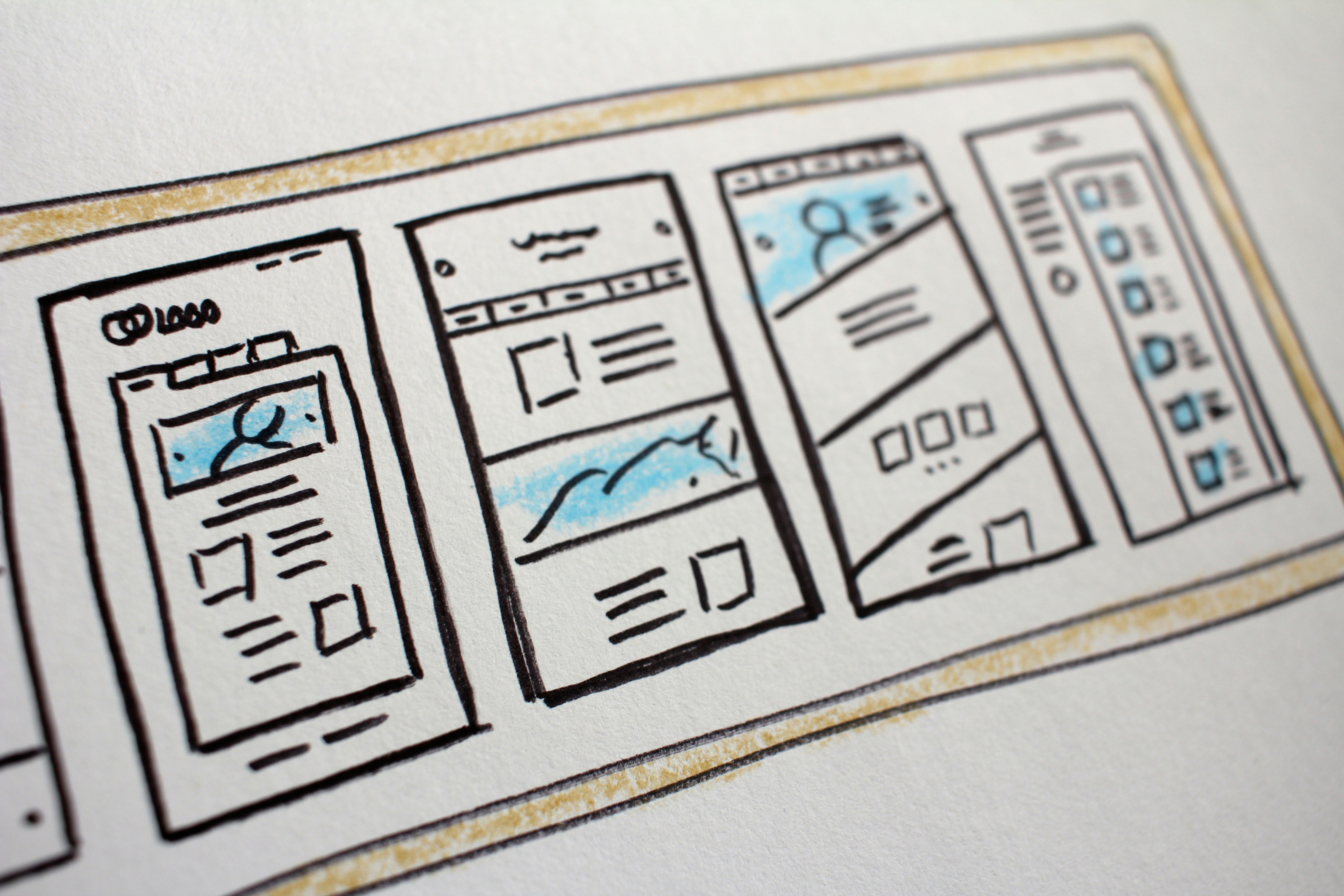 Wireframe sketch for digital intervention planning